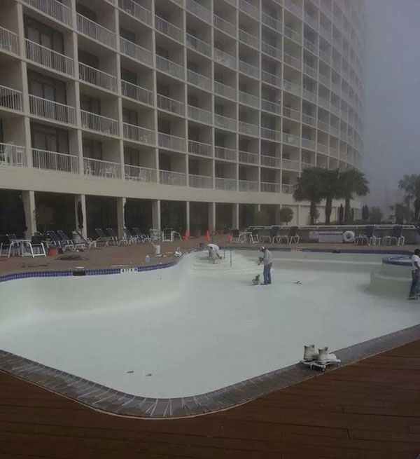 Hotel Pool Construction - commercial pool construction project